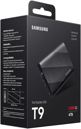 外付けハードディスク・ドライブ Samsung Portable SSD T9 4TB Amazon | サムスン T9 4TB ポータブルSSD 最大2000MB/秒 USB 3.2