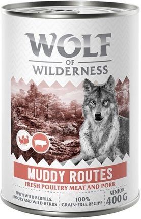 Wolf Of Wilderness Senior Expedition Muddy Routes Drób Z Wieprzowiną 6X400G