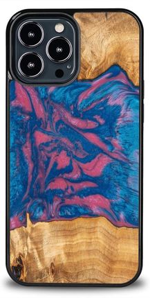 Bewood Etui Z Drewna I Żywicy Na Iphone 13 Pro Max Unique Vegas Różowo Niebieskie
