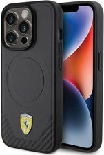 Ferrari Etui Carbon Metal Logo Magsafe Na Iphone 15 Pro Czarne