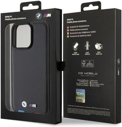 Bmw Etui Leather Stamp Tricolor Do Iphone 15 Pro Max Czarne - zdjęcie 2