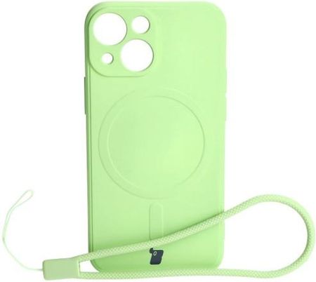 Bizon Etui Case Silicone Magsafe Sq Do Apple Iphone 13 Mini Jasnozielone