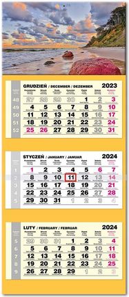 Kalendarz 2024 Trójdzielny Lux Wypukły Bałtyk - Ev-Corp