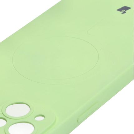Bizon Etui Case Silicone Magsafe Do Apple Iphone 14 Plus Jasnozielone - zdjęcie 2