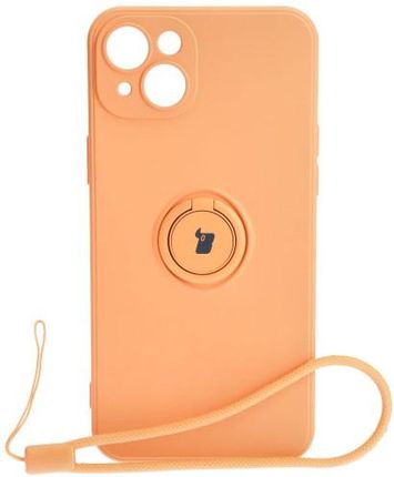 Bizon Etui Case Silicone Ring Sq Do Apple Iphone 15 Plus Pomarańczowe