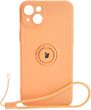 Etui Bizon Case Silicone Ring Sq do iPhone 15 Plus, pomarańczowe