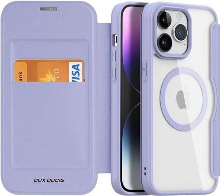 Dux Ducis Skin X Pro Futerał Z Klapką Kompatybilny Z Magsafe Do Apple Iphone 15 Pro Fioletowy
