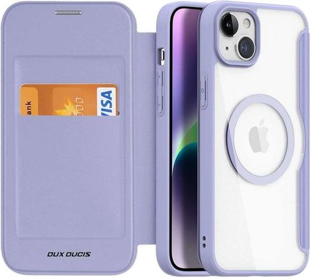 Dux Ducis Skin X Pro Futerał Z Klapką Kompatybilny Z Magsafe Do Apple Iphone 15 Fioletowy