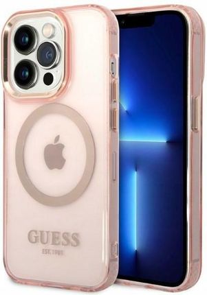 Guess Guhmp14Lhtcmp Iphone 14 Pro 6 1" Różowy/Pink Hard Case Gold Outline T
