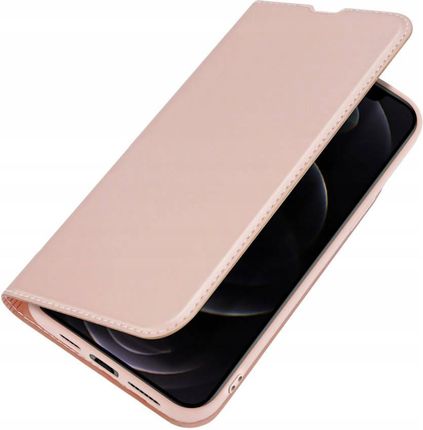 Dux Ducis Etui Iphone 13 Pro Max Z Klapką Skórzane Skin Leather Jasny Róż