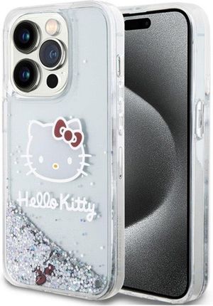 Hello Kitty Liquid Glitter Charms Kitty Head Etui Iphone 14 Pro Max (Srebrny)