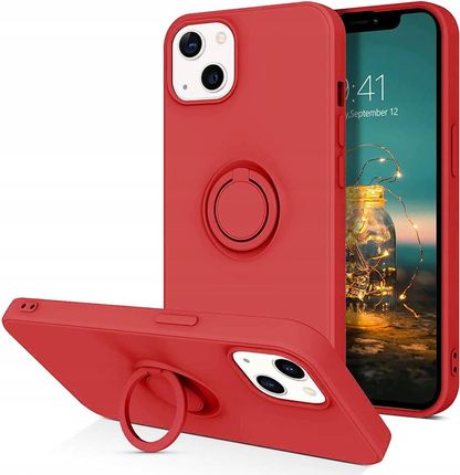 Nemo Etui Iphone 13 Silikonowe Ring Pierścień Magnetyczny Silicone Ring Czerwone