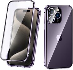 Xgsm Magnetyczne Etui Z Szybką Dual Glass Do Iphone 15 Pro Max Pokrowiec Case