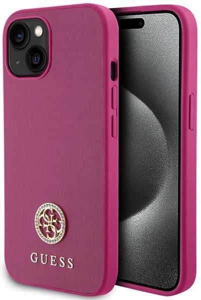 Pokrowiec Guess Silicone Logo Strass 4G do iPhone 15 Pro Max - różowy 