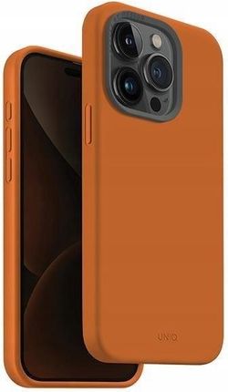 Uniq Etui Lino Hue Iphone 15 Pro 6.1" Magclick Charging Pomarańczowy/Sunset