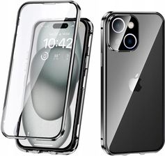 Xgsm Magnetyczne Etui Z Szybką Dual Glass Do Iphone 15 Plus Pełna Ochrona Case