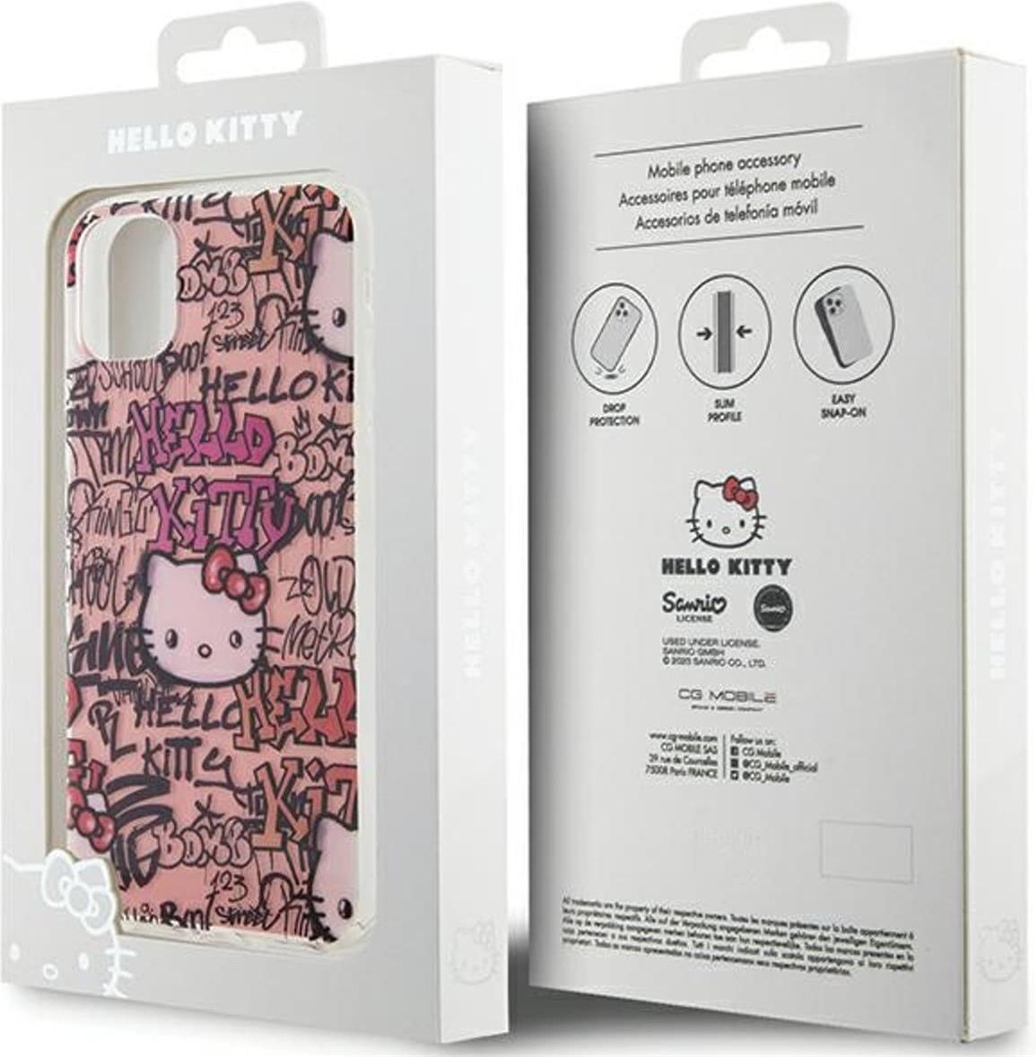 Custodia Hello Kitty IPhone 11/Xr – Rigida Con Alone Dorato E Scritta Gold