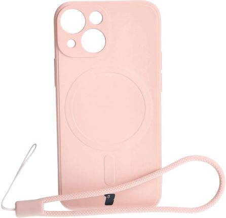 Bizon Etui Case Silicone Magsafe Sq Do Apple Iphone 13 Mini Jasnoróżowe