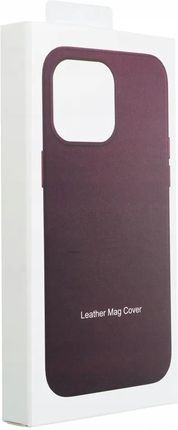 Leather Mag Cover Kompatybilne Z Magsafe Do Iphone 15 Pro Ciemny Fioletowy - zdjęcie 2