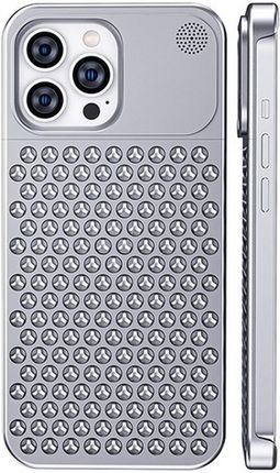 D Pro Aromatherapy 3D Metal Cnc Cooling Case Aluminium Etui Obudowa Chłodząca Iphone 15 Pro (Silver)