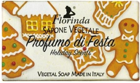 Świąteczna kolekcja Florinda naturalne mydło roślinne w kostce 100 g, ręcznie produkowane, zapach wanilia