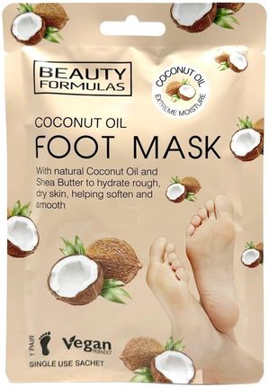 BEAUTY FORMULAS Maska do stóp z olejem kokosowym, 1 para