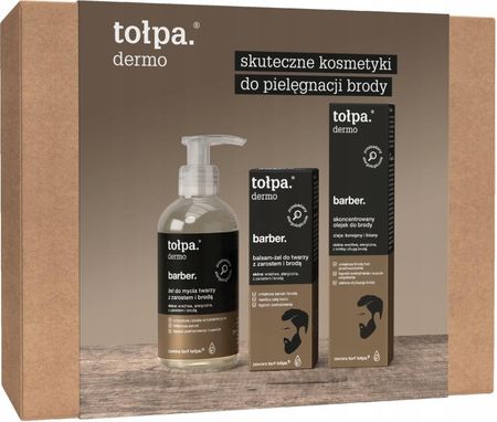 Zestaw Tołpa Dermo Barber Żel Do Mycia Twarzy Z Zarostem I Brodą 150 Ml + Balsam Żel Do Twarzy Z Zarostem I Brodą 75 Ml + Skoncentrowany Olejek