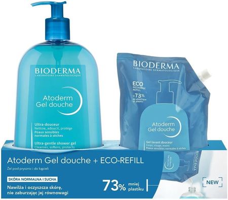 Bioderma Zestaw Atoderm Gel Douche 1L + Eco Refill 1L