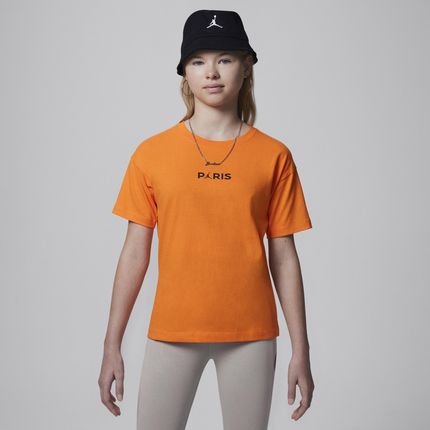T-shirt dla dużych dzieci Jordan Paris Saint-Germain Tee - Pomarańczowy
