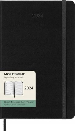 Kalendarz Moleskine 2024 12M L Weekly Hard Black