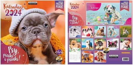 Kalendarz 2024 Psy Pieski Psiaki Ścienny
