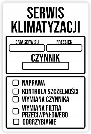 Drukant 100X Naklejki Serwisowe Serwis Klimatyzacji 9X6Cm Z-NS_KLI-BIA-100