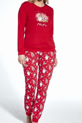 Bawełniana piżama damska Cornette 671/346 Time for us 2 czerwona (S)