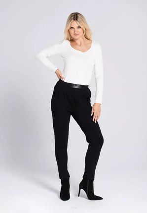 Spodnie damskie bawełna z elastanem (Czarny, XS/S)