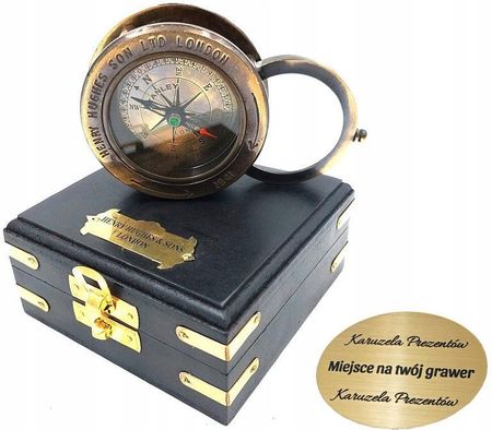 Giftdeco Kompas Z Lupą W Pudełku Drewnianym (C1612)
