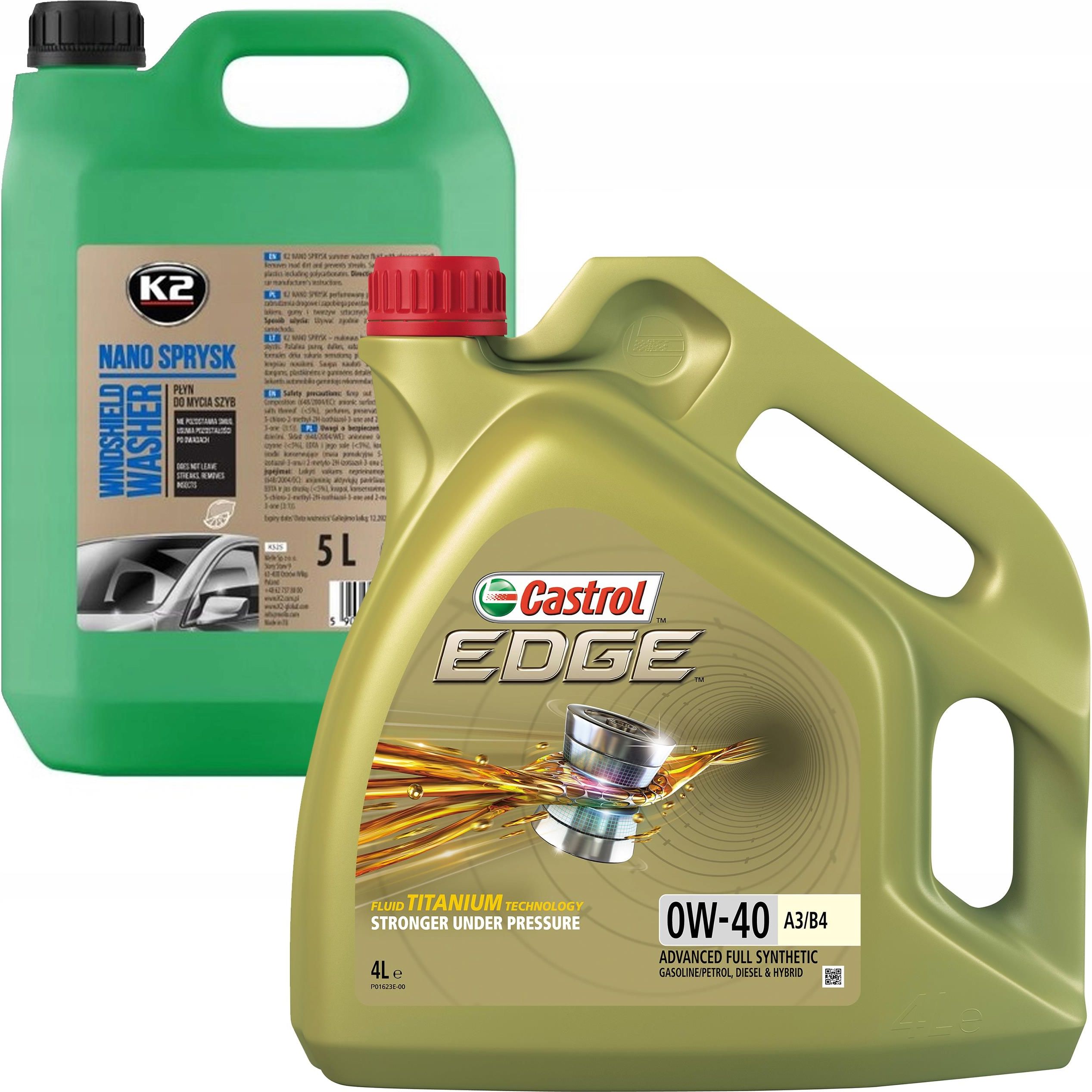 Castrol Edge 0W40 A3 B4 4l + K2 Nano Sprysk 5l - opinie i ceny na Ceneo.pl
