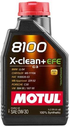 Motul 8100 X-Clean+ Efe 0W30 504/507 1L