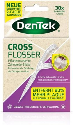 Dentek Cross Flosser nici dentystyczne w sztyfcie, 30 sztuk