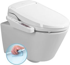 SAPHO Miska wisząca WC AVVA RIMLESS z elektronicznym bidetem z deską BLOOMING EKO PLUS 35,5x53 cm kolor BIAŁY NB-1160D-3