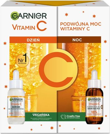 Garnier Skin Naturals Vitamin C Serum Rozświetlające Na Noc 30ml  + Serum Na Przebarwienia 30ml 