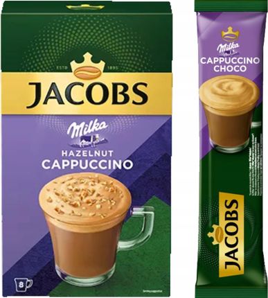 Jacobs D.E. Douwe Egberts Cappuccino Milka Orzech Laskowy 8x16,5g
