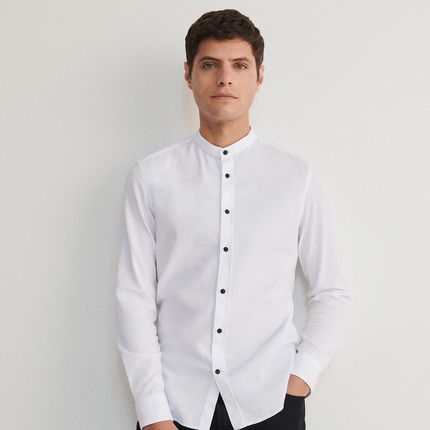 Reserved Koszula Super Slim Fit Ze Stójką Biały