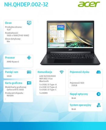 Laptop Acer A715-43G-R8ZW 15,6