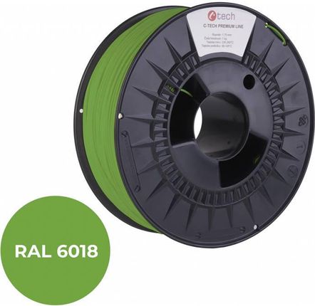 C-Tech Filament Do Drukarki 3D Premium Line, Petg, Ral6018, 1,75Mm, 1Kg, Yellow Green (TIFCT7319)