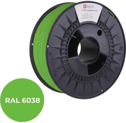 C-Tech Filament Do Drukarki 3D Premium Line, Pla, Ral6038, 1,75Mm, 1Kg, Luminous Green (TIFCT2321)