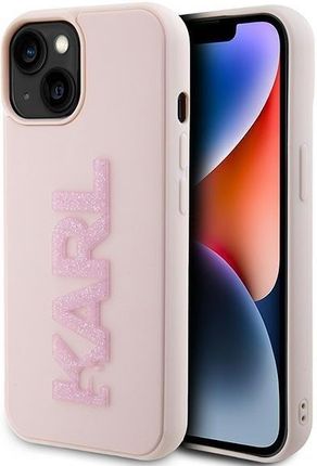Karl Lagerfeld Klhcp15S3Dmbkcp Etui Obudowa Do Iphone 15 6.1" Różowy/Pink Hardcase 3D Rubber Glitter Logo