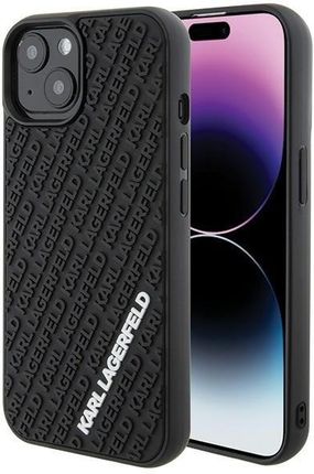Karl Lagerfeld Klhcp15S3Dmkrlk Etui Obudowa Do Iphone 15 6.1" Czarny/Black Hardcase 3D Rubber Multi Logo