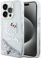 Hello Kitty Etui Liquid Glitter Charms Do Apple Iphone 15 Pro Srebrny
