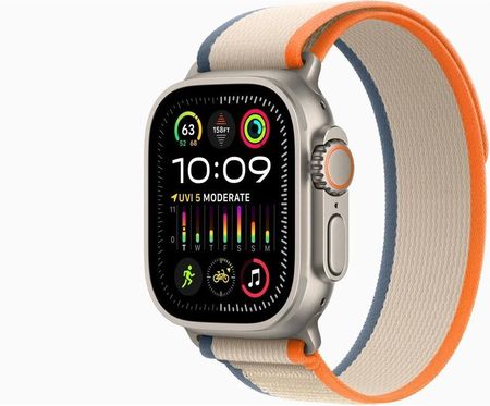Apple Watch Ultra 2 GPS + Cellular Koperta 49mm Z Tytanu W Kolorze Naturalnym Z Opaską Trail W Kolorze Pomarańczowo Beżowym (MRF13DHA)
