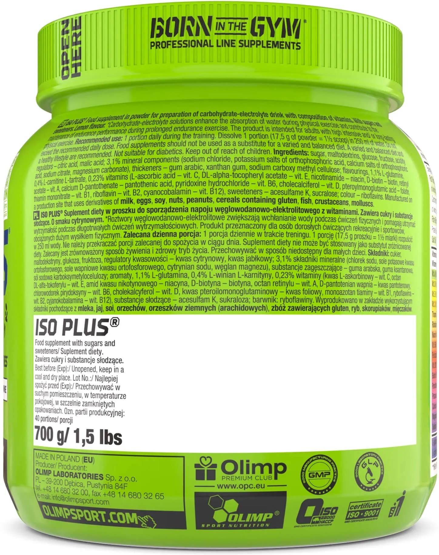 iso plus l carnitine opinie Olimp Laboratories Iso Plus + L-Carnitine Smak Cytrynowy 700g Reduktor  tłuszczu - Ceny i opinie
